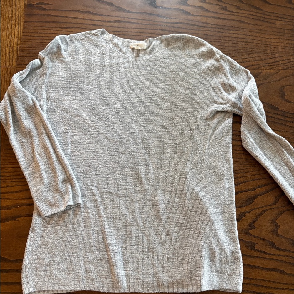 Loft Lou and Grey Light Gray Knit Pullover Sweater